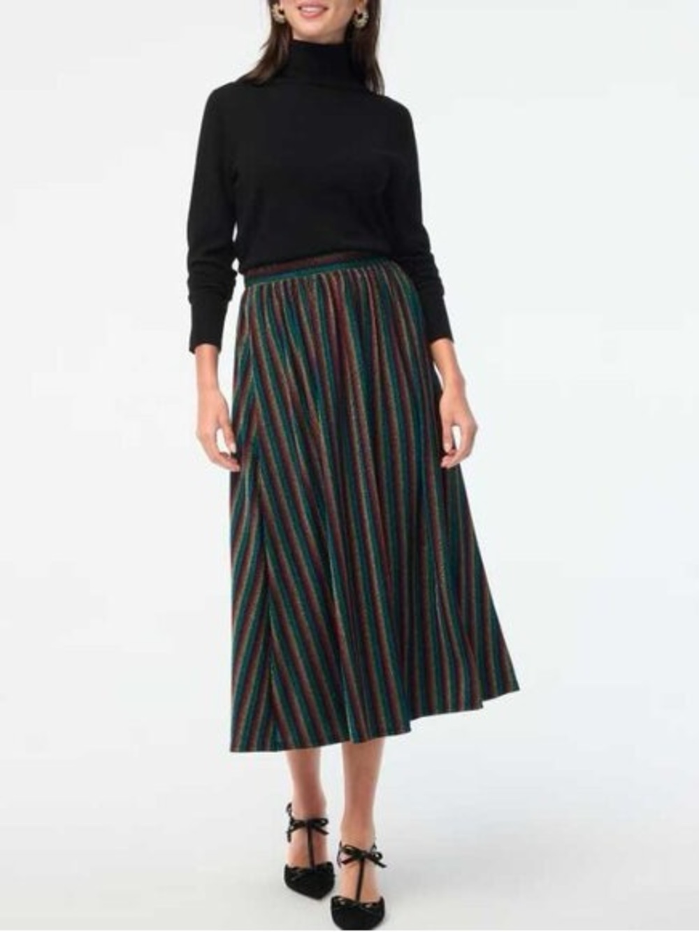 Jcrew metallic rainbow skirt sz M